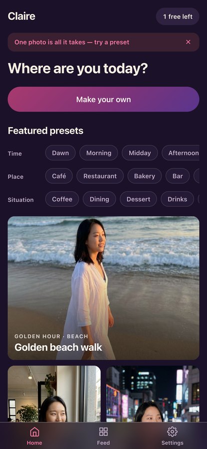 Claire screen 1
